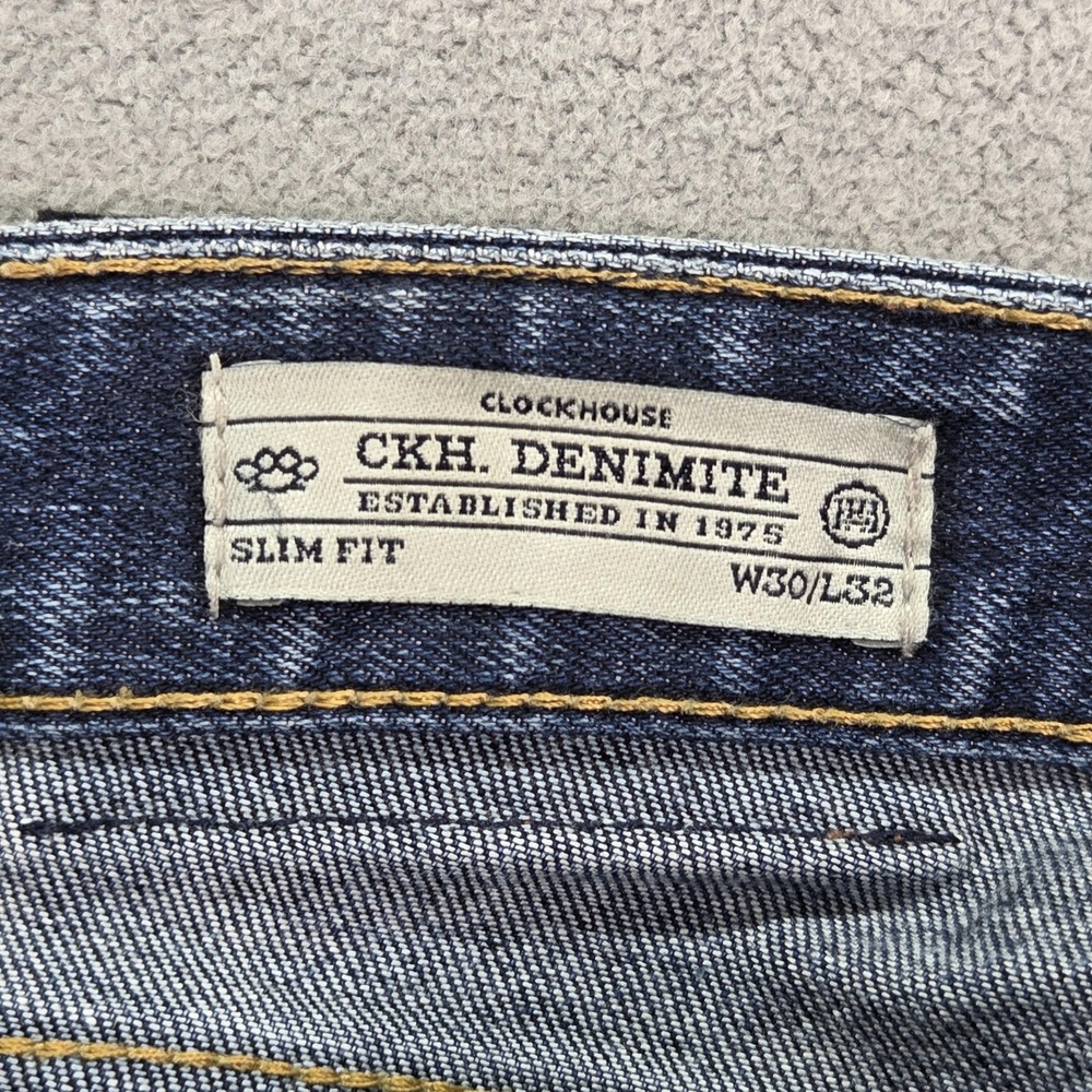 Selvedge Jeans Mens Blue Slim Skinny Stretch Distressed Fits 30x30 - Picture 5 of 15